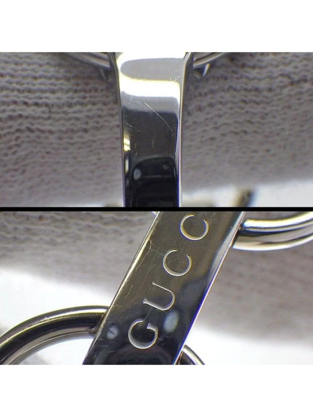 Gucci Watch Kiodo 122.5 Horsebit 3 Point Diamond Index White Shell Dial Date SS
